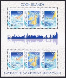 Cook Is. London Olympic Games Sheetlet 2012 MNH SC#1413-1415 SG#MS1658