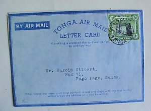 TONGA   AIR LETTER GENERAL PURPOSE 1961 TO SAMOA