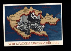 Germany Hitler Czechoslovakia Take Over Use Reichenberg 1938 Postal Card H8