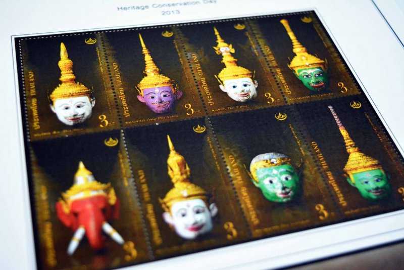 COLOR PRINTED THAILAND 2011-2015  STAMP ALBUM PAGES (97 illustrated pages)