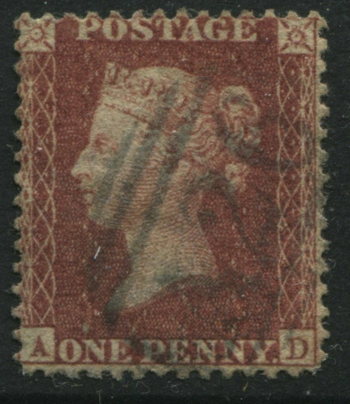 1856 1d Star AD SG40 struck by a Gibraltar numeral A26 (39)