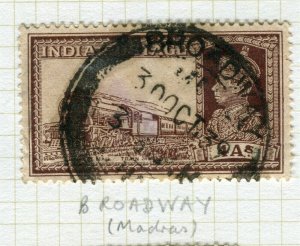 INDIA; Fine POSTMARK on early GVI issue used value, Broadway Madras