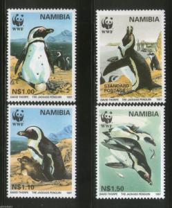 Namibia 1997 WWF Jackass Penguin Bird Marine Life Animals Sc 821-24 MNH # 218