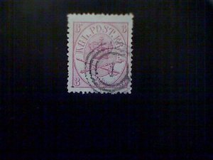 Stamps, Denmark, Scott#12, used(o), 1865, Royal Emblem, 3 skillings, red violet