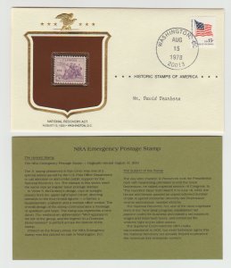 732 NRA National Recovery Act w/ Historic Stamps America Commemorative Cover