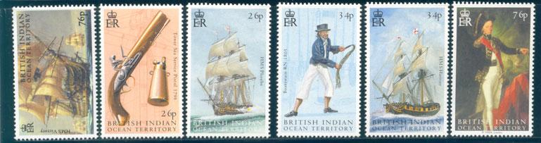 BRITISH INDIAN OCEAN TERRITORY 297-302 TRAFALGAR NH