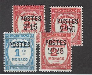 Monaco SC#141-144 Mint F-VF SCV$53.50...Fill a Great Spot(s)!