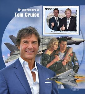 NIGER - 2022 - Tom Cruise, 60th Birthday - Perf Souv Sheet #1 -Mint Never Hinged