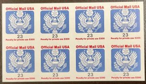 0148a 23 c Official Issue ERROR IMPERF PRINTER’S WASTE NH Block of 8 1991