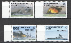 P0111 Montserrat Military & War Ships Overprint Specimen 1Set Mnh