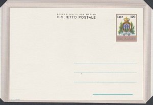 SAN MARINO 120L aerogramme fine unused......................................L195