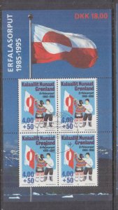 GREENLAND, 1995 10th. Anniversary of National  Flag Souvenir Sheet, used.