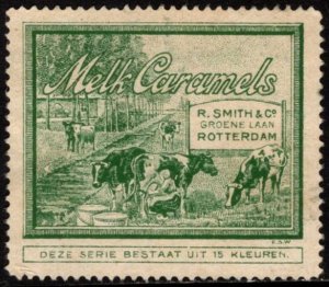 Vintage Netherlands Poster Stamp R. Smith & Company Milk Caramels
