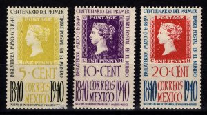 Mexico 1940 Centenary of First Adhesive Postage Stamps, Part Set [Unused]