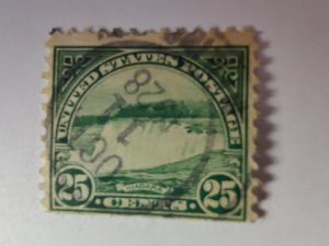 SCOTT #568 USED SINGLE TWENTY FIVE CENT NIAGRA FALLS