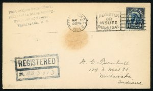 Scott# 565, First Day Cover, (Registered) May 1, 1923, Wash, DC (51696)