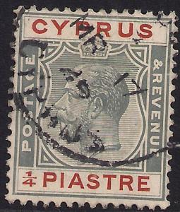 Cyprus 1924 - 28 KGV  1/4 pi Grey & Chestnut  SG 103 ( J1424 )