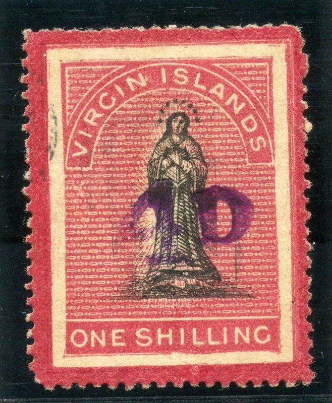 British Virgin Island 1888 QV 4d on 1s black & rose-carmine VFU. SG 42. Sc 18.