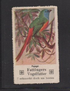 German Advertising Stamp - Fattingers Bird Food - Parrot - NG, Series 4 #20 - NG