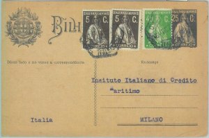 85292 - PORTUGAL - POSTAL HISTORY - Added franking on STATIONERY CARD 1930