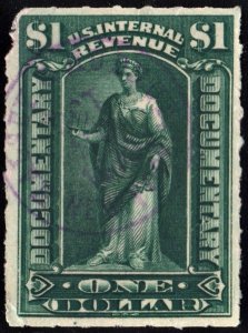 R173 $1.00 Documentary Stamp (1898) Used