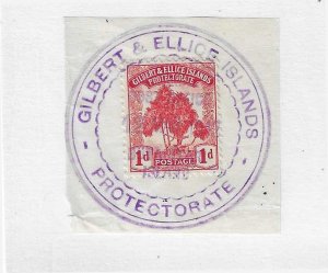 Gilbert & Ellice Islands Sc #9   1p used on piece VF