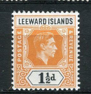 LEEWARDS ISLANDS; 1938 early GVI portrait issue Mint hinged Shade of 1.5d. value