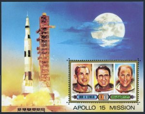 Umm Al Qiwain 573 Bl.41 Michel,MNH. Apollo 15 mission,1972.