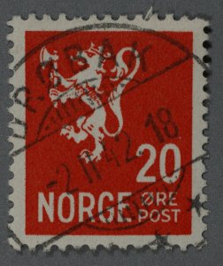 Norway #196 Used VF Place Cancel Date 2 II 42 18 HRM