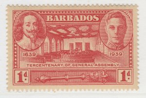 1939 British Colony Barbados 1d MH* Stamp A22P15F8699-