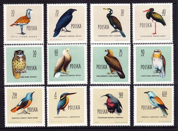 Poland 1960, Birds MNH set # 935-946