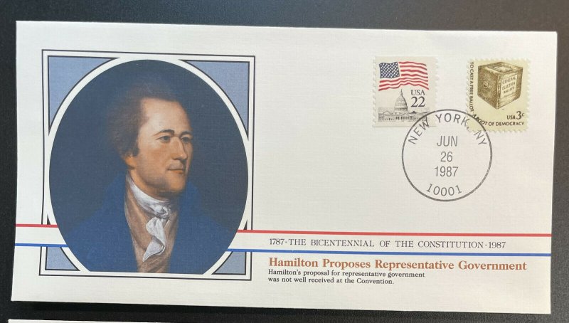 US #1584,2115 Used on Cover - Bicentennial of Constitution 1787-1987 [BIC13]