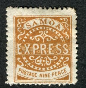 SAMOA early 1870s classic type unused EXPRESS issue ( reprint ? ) 9d. value