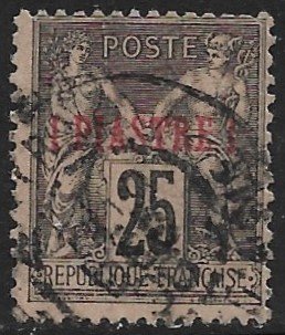 FRANCE OFFICES IN TURKEY 1885-1901 1pi on 25c SAGE Issue Sc 2 VFU