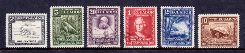 Ecuador - Scott #340-345 - MH/Used - Hinge bumps #340, 341 - SCV $7.35