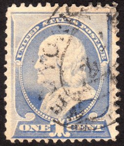 1887, US 1c, Franklin, Used, Sc 212