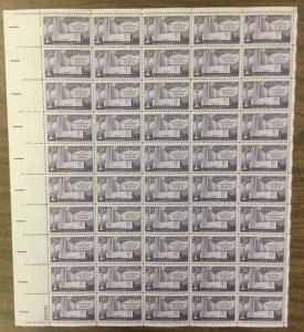 1076    MNH 3¢ sheet of 50 FIPEX Stamp, N.Y.C.Coliseum Issued in 1956