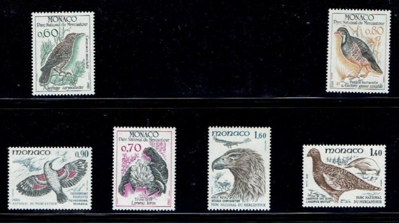 Monaco: 1982, Birds of Mercantour National Park, MNH set