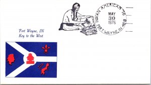 US SPECIAL EVENT CACHETED COVER INDIAN AMERICAN POSTMARK FORT WAYNE IN 1976