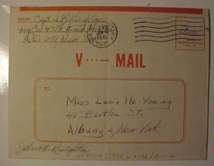 US UNREDUCED V MAIL VERONA ITALY JE 14, 1945 APO 790