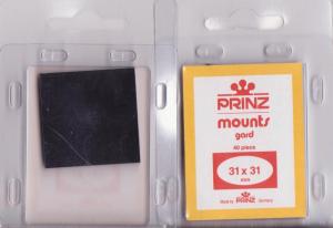 Prinz Black Stamp Mounts gard 31/31 40 Pieces