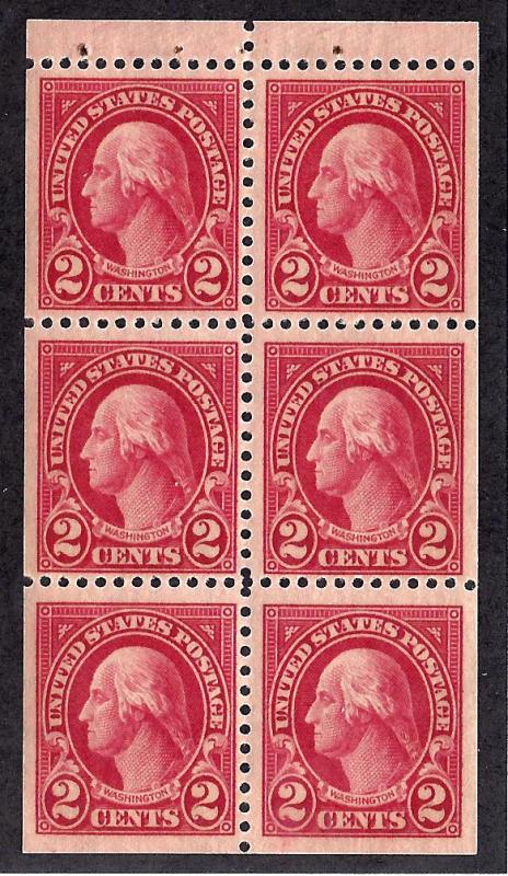 634d Mint,OG,VLH... Booklet Pane... SCV $1.50... VLH in selvage only