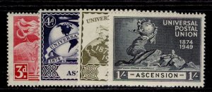 ASCENSION GVI SG52-55, 1949 ANNIVERSARY of UPU set, NH MINT.