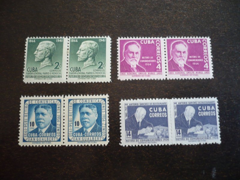 Stamps - Cuba - Scott#543-546 - Mint Hinged Set of 4 Stamps in Pairs