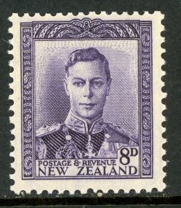 British KGVI 1947 New Zealand 8¢ Deep Violet Scott #263 Mint V628