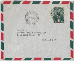 54046 - ITALY COLONIES: SOMALIA - Saxon AIRMAIL 30 isolated on ENVELOPE 1957-