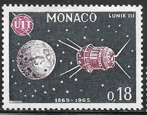 Monaco 608: 18c Lunik III and Moon, MH, VF