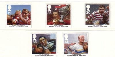 Great Britain Sc 1629-3 1995 Rugby League stamps mint NH