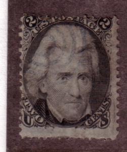 US # 73 $.02 Jackson, Black, blue cancel, used CV. $75.00