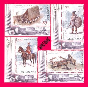 MOLDOVA 2012 History Ancient Medieval Warriors Soldiers & Military Machines 4v